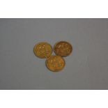 THREE HALF SOVEREIGNS, 1910 x 2 and 1911 x 1