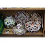 VARIOUS MASONS, to include 'Royal Silver Jubilee' footed bowl, plate and covered pot, 'Paynsley'