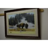 AFTER DAVID SHEPHERD, 'The Hot Springs of Yellowstone', limited edition no 838/1500, blind Solomon &