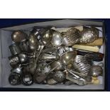 A MIXED LOT OF SILVER PLATE, silver, etc