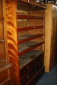 A VICTORIAN WALNUT COMPACTUM WARDROBE PART, with four slides and four drawers