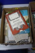 A SMALL BOX OF EPHEMERA, to include ordnance survey maps, letters, postcards, photos, Olympic