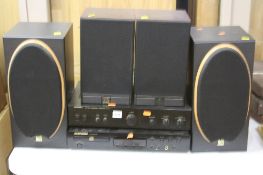 TWO PAIRS OF MORDAUNT SHORT HI-FI SPEAKERS, a Rotel RA921 amp and a Marantz CD5400 C.D Player, one