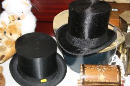 TWO GERMAN TOP HATS, 'H. GrafenKamp, Dortmund', size 71/2, with original box (distressed) and '