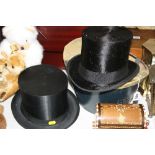 TWO GERMAN TOP HATS, 'H. GrafenKamp, Dortmund', size 71/2, with original box (distressed) and '