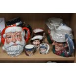 EIGHT ROYAL DOULTON CHARACTER JUGS, to include 'Santa Claus' D6704, 'Yeoman at the Guard' D6873, '