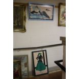 LYNNE GODDARD (LINDA GREEN) Two watercolours of fashionable ladies, signed lower right,