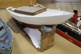 A PART COMPLETED MYSTERY 18M POND YACHT, of wooden construction, with a set of drawings and a