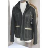 A LADIES BROWN SUEDE/LEATHER JACKET, label 'Confex Sourcing Leather Wear' size 17, and another