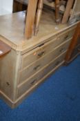 AN EARLY 20TH CENTURY PINE CHEST, of two short and two long drawers