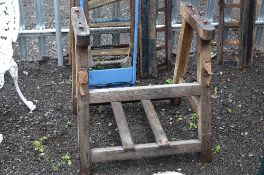 A PINE BUTTER CHURN STAND