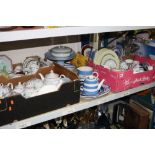 FOUR BOXES AND LOOSE CERAMICS, GLASS, ETC, to include T.G.Green (clovercraft) etc (s.d)