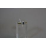 AN 18CT SAPPHIRE AND DIAMOND CLUSTER RING, ring size M, approximate weight 2.4 grams