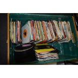 A TRAY OF OVER 200 7'' SINGLES, artists include The Rolling Stones, The Jacksons, The Sweet, etc