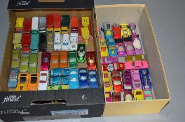 A QUANTITY OF UNBOXED AND ASSORTED PLAYWORN MATCHBOX AND CORGI JUNIOR DIECAST VEHICLES, to include