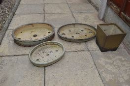 FOUR HAND THROWN BONSAI POTS