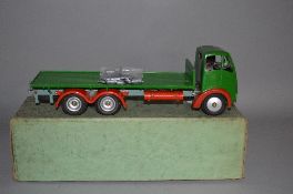 A BOXED SHACKLETON FODEN F.G.6 FLATBED LORRY, green cab and flatbed, red wings and fuel tank, grey