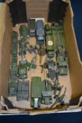 A QUANTITY OF UNBOXED AND ASSORTED PLAYWORN MAINLY DINKY MILITARY VEHICLES, to include Mighty