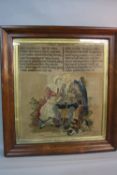 A MID 19TH CENTURY NEEDLEWORK PICTURE TITLED 'JOHN ANDERSON', with Robert Burn's poem stitched above