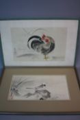 MANNER OF KANU SCHOOL, six Japanese woodblock prints of birds, including Cockerel, Pheasant, Dove,