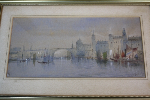 C.A. RICHARDS (LATE 19TH/EARLY 20TH CENTURY), North Italian Lake Harbour scene, with figures by a - Image 2 of 3