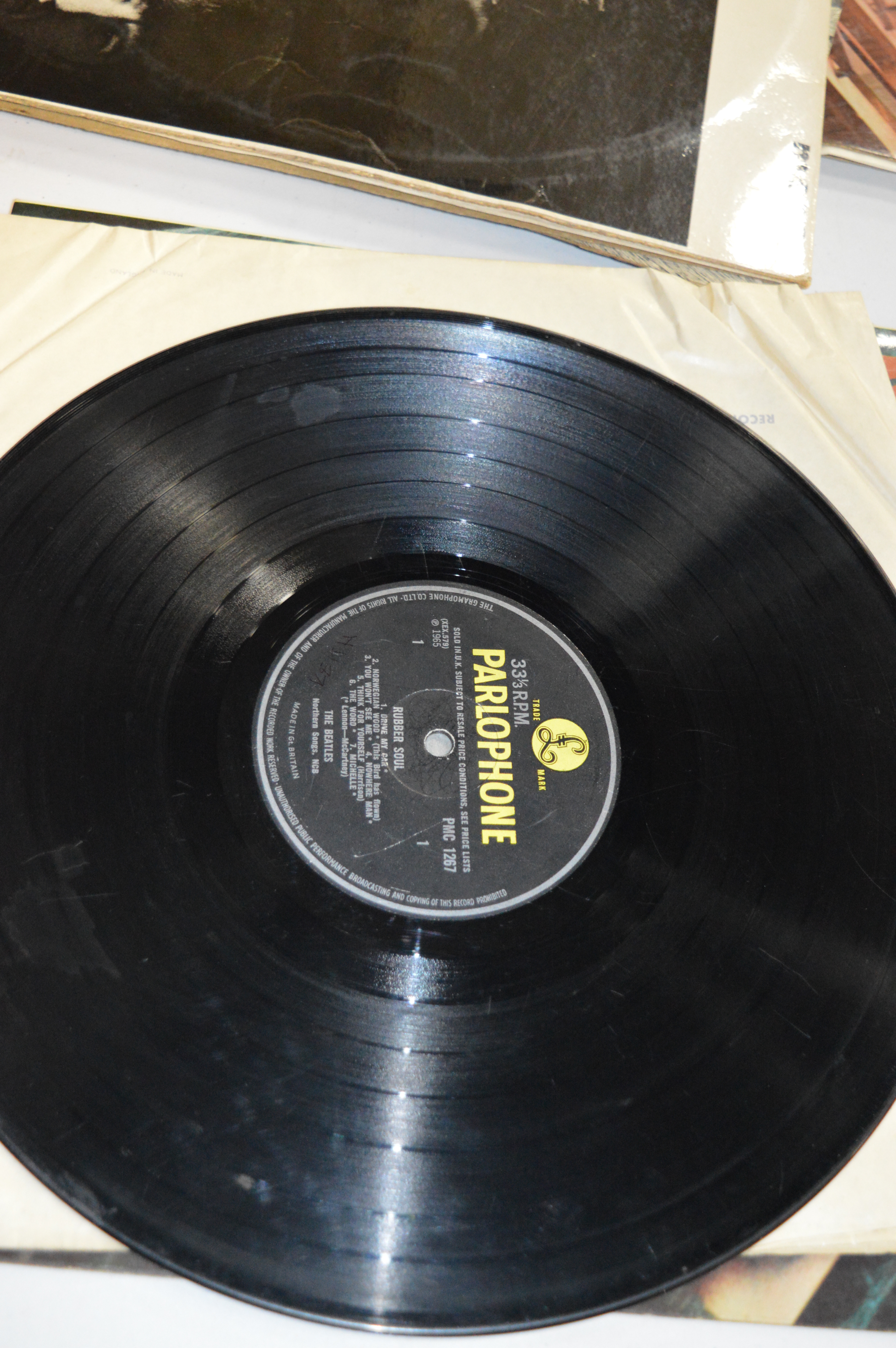 THE BEATLES, seven L.P's and nine singles including a black and gold 1st pressing of Please Please - Image 3 of 8