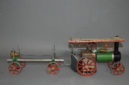 AN UNBOXED MAMOD LIVE STEAM TRACTION ENGINE, No.TE1A, not tested, playworn condition with