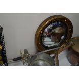 A PAIR OF DECORATIVE FENCING FOILS, and a gilt framed convex mirror (3)