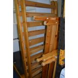 TWO PINE SINGLE BED FRAMES, and a pine double bed frame (3)