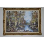 INDISTINCTLY SIGNED - LATE 20TH CENTURY CONTINENTAL SCHOOL, View of snow capped mountain across a