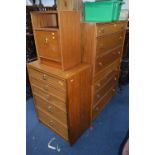 FIVE PIECES OF MODERN BEDROOM FURNITURE, comprising of a dressing table, three chest of drawers