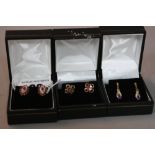 THREE PAIRS OF 9CT GOLD EARINGS