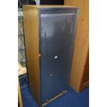 A MODERN METAL ROLL FRONT CABINET