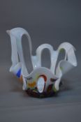 A MURANO STYLE ABSTRACT GLASS SCULPTURE, height approximately 30cm