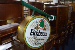 A MODERN ILLUMINATED WALL HANGING ADVERTISING SIGN, reading Eichbaum Premium Biere