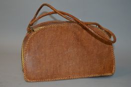 A SNAKESKIN STYLE HANDBAG