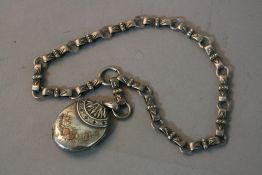 A VICTORIAN SILVER COLLAR AND PENDANT