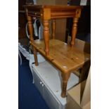 TWO PINE OCCASIONAL TABLES, coffee tables, pub table and three