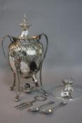 A GEORGE V SILVER CAPSTAN INKWELL, cover hinge a.f., loaded base, makers Cohen & Charles, Birmingham