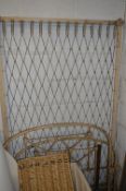 A PAINTED VICTORIAN CAST IRON FRAMED 3FT 6' BED FRAME