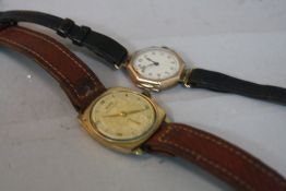 A LADIES 9CT WRISTWATCH, with another gents 9ct watch head