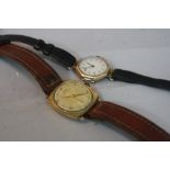 A LADIES 9CT WRISTWATCH, with another gents 9ct watch head