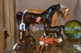 FOUR BESWICK HORSES, Arab 'Xayal' No.1265, Foal No. 915, Foal No.1084 (all brown), Mare No.1812,