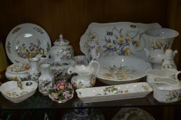 VARIOUS AYNSLEY ORNAMENTS AND TRINKETS, to include 'Just Orchids', 'Cottage Garden', 'pembroke', etc