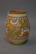 CHARLOTTE RHEAD FOR CROWN DUCAL VASE, Tudor Rose pattern, backstamp and signature to base,