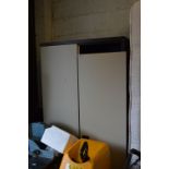 A SILVERLINE METAL OFFICE CUPBOARD WITH TWO DOORS (with key)