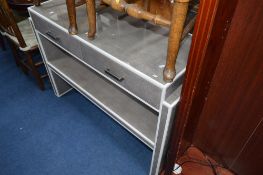 A MODERN HALL TABLE, with two drawers and undershelf (sd)