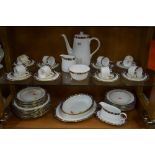 ROYAL CROWN DERBY 'KEDLESTON' DINNERWARES, A1315, to include coffee pot, milk jug, sugar bowl, two