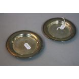 A PAIR OF GEORGE V CIRCULAR SILVER PIN TRAYS, makers mark AD, Birmingham 1922, 2.7ozt, 84 grams (2)