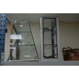 TWO TABLE TOP GLASS DISPLAY CASES FITTED WITH SHELVES (2)